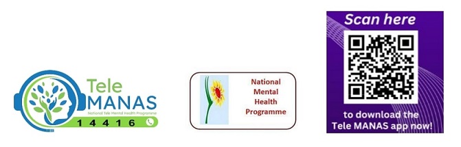 Tele-Manas Logo and QR code for Tele-Manas app